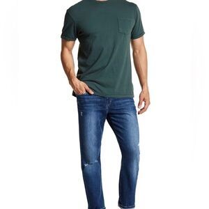 Joe’s Jeans Brixton Straight + Narrow Men’s 38 Dark Wash Chip Distressed Denim